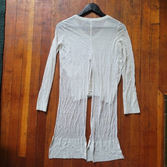 Split Hi-Low Hem Cream Sweater - sz XS - Picture 5 of 9